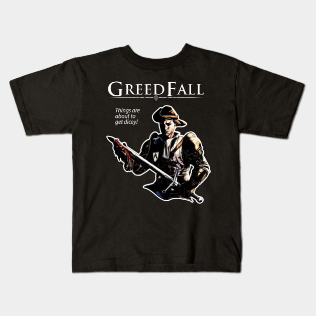 GreedFall Kurt design Kids T-Shirt by Credible Studios